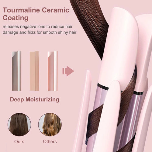 32mm Automatic Rotating Curling Iron Negative Ions Digital Display, Tourmaline Ceramic Anti-Tangle Hair Styler, 4 Heat Settings Electric Curling Stick